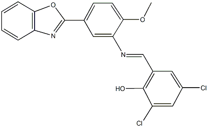 330564-47-1 2-({[5-(1,3-benzoxazol-2-yl)-2-methoxyphenyl]imino}methyl)-4,6-dichlorophenol