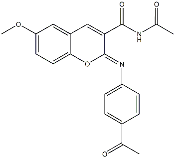 330663-33-7 N-acetyl-2-[(4-acetylphenyl)imino]-6-methoxy-2H-chromene-3-carboxamide