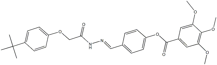 4-{2-[(4-tert-butylphenoxy)acetyl]carbohydrazonoyl}phenyl 3,4,5-trimethoxybenzoate Structure