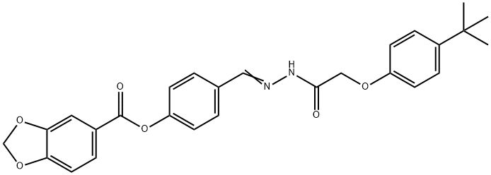 330821-55-1 4-{2-[(4-tert-butylphenoxy)acetyl]carbohydrazonoyl}phenyl 1,3-benzodioxole-5-carboxylate