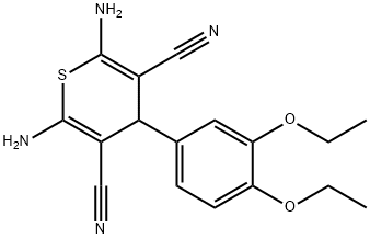 2,6-diamino-4-(3,4-diethoxyphenyl)-4H-thiopyran-3,5-dicarbonitrile Structure