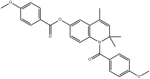 1-(4-methoxybenzoyl)-2,2,4-trimethyl-1,2-dihydro-6-quinolinyl 4-methoxybenzoate Struktur