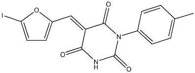 5-[(5-iodo-2-furyl)methylene]-1-(4-methylphenyl)-2,4,6(1H,3H,5H)-pyrimidinetrione|