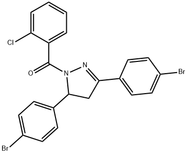 3,5-bis(4-bromophenyl)-1-[(2-chlorophenyl)carbonyl]-4,5-dihydro-1H-pyrazole Structure