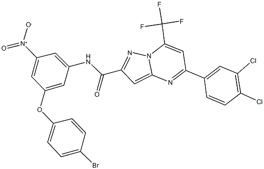 N-{3-(4-bromophenoxy)-5-nitrophenyl}-5-(3,4-dichlorophenyl)-7-(trifluoromethyl)pyrazolo[1,5-a]pyrimidine-2-carboxamide,330947-83-6,结构式