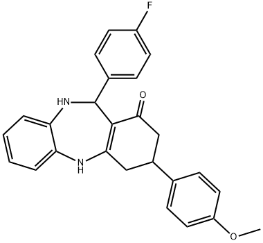 11-(4-fluorophenyl)-3-(4-methoxyphenyl)-2,3,4,5,10,11-hexahydro-1H-dibenzo[b,e][1,4]diazepin-1-one Structure