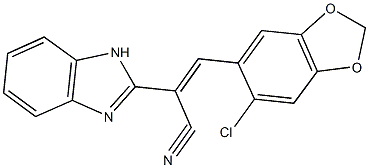 2-(1H-benzimidazol-2-yl)-3-(6-chloro-1,3-benzodioxol-5-yl)acrylonitrile Structure