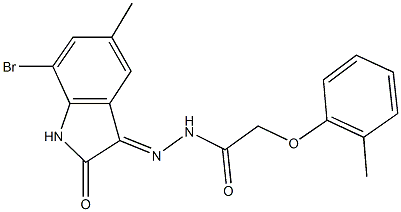 N'-(7-bromo-5-methyl-2-oxo-1,2-dihydro-3H-indol-3-ylidene)-2-(2-methylphenoxy)acetohydrazide,330967-73-2,结构式