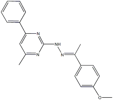 1-(4-methoxyphenyl)ethanone (4-methyl-6-phenyl-2-pyrimidinyl)hydrazone Struktur