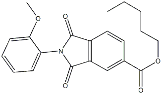 pentyl 2-(2-methoxyphenyl)-1,3-dioxo-5-isoindolinecarboxylate Struktur