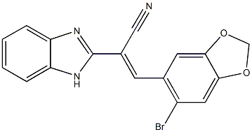 2-(1H-benzimidazol-2-yl)-3-(6-bromo-1,3-benzodioxol-5-yl)acrylonitrile Structure