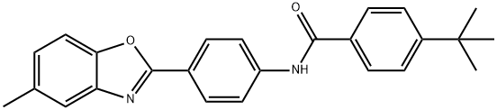 4-tert-butyl-N-[4-(5-methyl-1,3-benzoxazol-2-yl)phenyl]benzamide 结构式