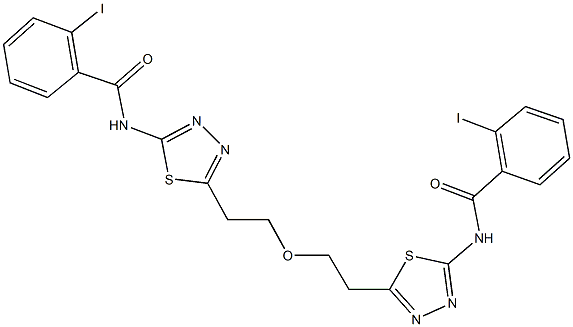 2-iodo-N-{5-[2-(2-{5-[(2-iodobenzoyl)amino]-1,3,4-thiadiazol-2-yl}ethoxy)ethyl]-1,3,4-thiadiazol-2-yl}benzamide Structure