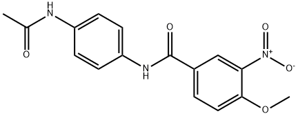 N-[4-(acetylamino)phenyl]-3-nitro-4-methoxybenzamide Struktur