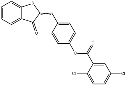 4-[(3-oxo-1-benzothien-2(3H)-ylidene)methyl]phenyl 2,5-dichlorobenzoate 化学構造式