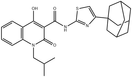 N-[4-(1-adamantyl)-1,3-thiazol-2-yl]-4-hydroxy-1-isobutyl-2-oxo-1,2-dihydro-3-quinolinecarboxamide Structure