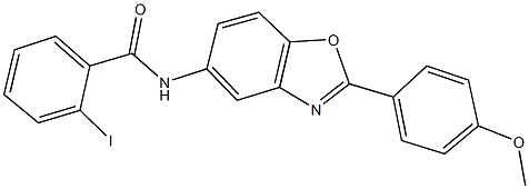 2-iodo-N-{2-[4-(methyloxy)phenyl]-1,3-benzoxazol-5-yl}benzamide Struktur
