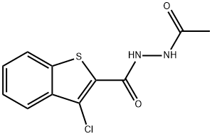 N'-acetyl-3-chloro-1-benzothiophene-2-carbohydrazide Structure
