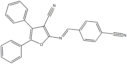 2-[(4-cyanobenzylidene)amino]-4,5-diphenyl-3-furonitrile Structure