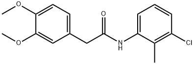 2-[3,4-bis(methyloxy)phenyl]-N-(3-chloro-2-methylphenyl)acetamide,331436-15-8,结构式