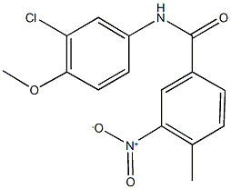 N-(3-chloro-4-methoxyphenyl)-3-nitro-4-methylbenzamide,331446-68-5,结构式