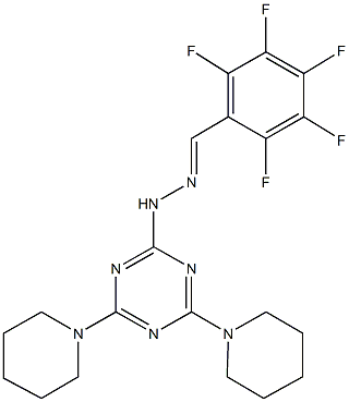2,3,4,5,6-pentafluorobenzaldehyde [4,6-di(1-piperidinyl)-1,3,5-triazin-2-yl]hydrazone Structure