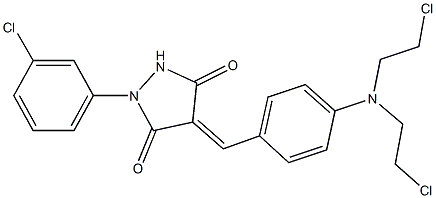 4-{4-[bis(2-chloroethyl)amino]benzylidene}-1-(3-chlorophenyl)-3,5-pyrazolidinedione Structure