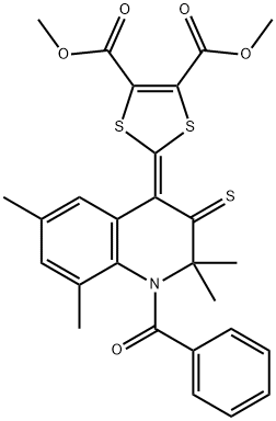 331640-39-2 dimethyl 2-(1-benzoyl-2,2,6,8-tetramethyl-3-thioxo-2,3-dihydro-4(1H)-quinolinylidene)-1,3-dithiole-4,5-dicarboxylate