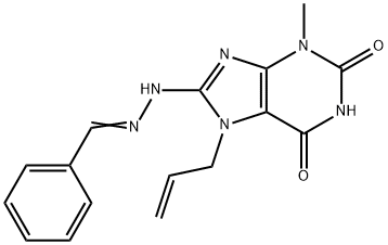 benzaldehyde (7-allyl-3-methyl-2,6-dioxo-2,3,6,7-tetrahydro-1H-purin-8-yl)hydrazone Structure