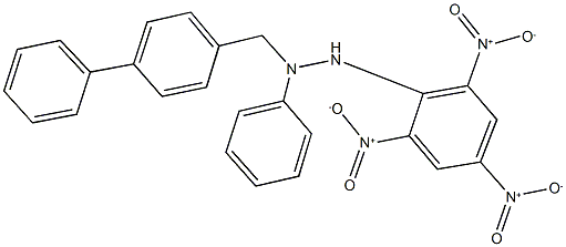 4-[(1-phenyl-2-{2,4,6-trisnitrophenyl}hydrazino)methyl]-1,1'-biphenyl Struktur