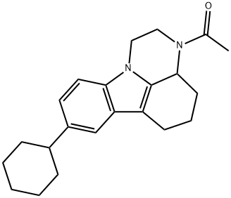 3-acetyl-8-cyclohexyl-2,3,3a,4,5,6-hexahydro-1H-pyrazino[3,2,1-jk]carbazole Structure