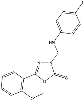 3-[(4-iodoanilino)methyl]-5-(2-methoxyphenyl)-1,3,4-oxadiazole-2(3H)-thione Struktur