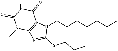 7-heptyl-3-methyl-8-(propylsulfanyl)-3,7-dihydro-1H-purine-2,6-dione 结构式