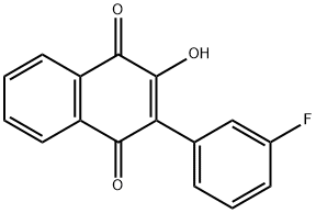 2-(3-fluorophenyl)-3-hydroxynaphthoquinone Struktur