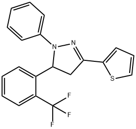 1-phenyl-3-(2-thienyl)-5-[2-(trifluoromethyl)phenyl]-4,5-dihydro-1H-pyrazole|