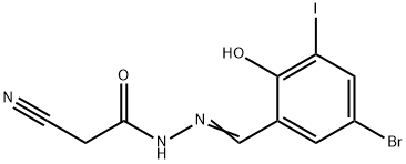 N'-(5-bromo-2-hydroxy-3-iodobenzylidene)-2-cyanoacetohydrazide Struktur