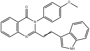 2-[2-(1H-indol-3-yl)vinyl]-3-(4-methoxyphenyl)-4(3H)-quinazolinone 结构式