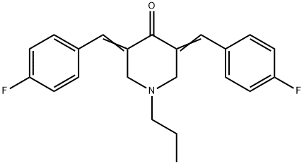 3,5-bis(4-fluorobenzylidene)-1-propyl-4-piperidinone Structure
