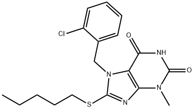 7-(2-chlorobenzyl)-3-methyl-8-(pentylsulfanyl)-3,7-dihydro-1H-purine-2,6-dione Structure