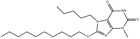 8-(decylsulfanyl)-3-methyl-7-pentyl-3,7-dihydro-1H-purine-2,6-dione Structure
