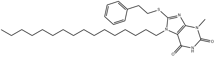 7-hexadecyl-3-methyl-8-[(2-phenylethyl)sulfanyl]-3,7-dihydro-1H-purine-2,6-dione|