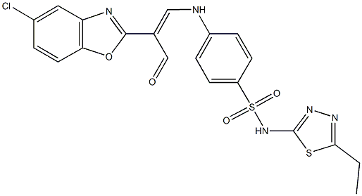 4-{[2-(5-chloro-1,3-benzoxazol-2-yl)-3-oxo-1-propenyl]amino}-N-(5-ethyl-1,3,4-thiadiazol-2-yl)benzenesulfonamide Structure