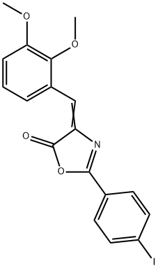 4-(2,3-dimethoxybenzylidene)-2-(4-iodophenyl)-1,3-oxazol-5(4H)-one Struktur