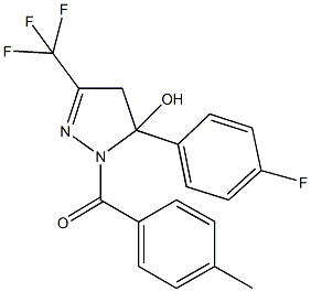 5-(4-fluorophenyl)-1-(4-methylbenzoyl)-3-(trifluoromethyl)-4,5-dihydro-1H-pyrazol-5-ol|