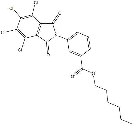 hexyl 3-(4,5,6,7-tetrachloro-1,3-dioxo-1,3-dihydro-2H-isoindol-2-yl)benzoate Structure