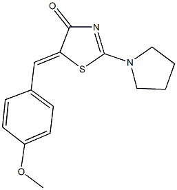 5-(4-methoxybenzylidene)-2-(1-pyrrolidinyl)-1,3-thiazol-4(5H)-one Struktur