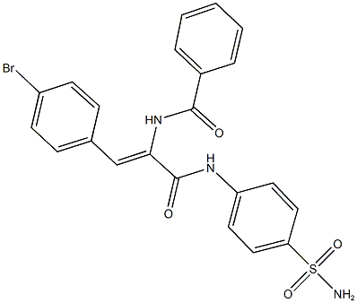 N-[1-{[4-(aminosulfonyl)anilino]carbonyl}-2-(4-bromophenyl)vinyl]benzamide Struktur