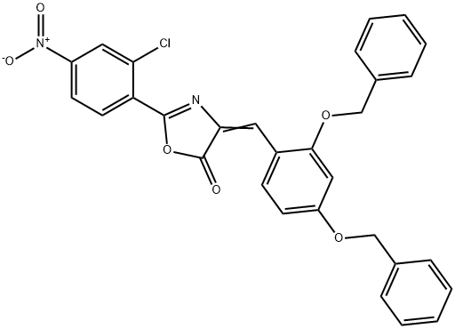 4-[2,4-bis(benzyloxy)benzylidene]-2-{2-chloro-4-nitrophenyl}-1,3-oxazol-5(4H)-one Structure