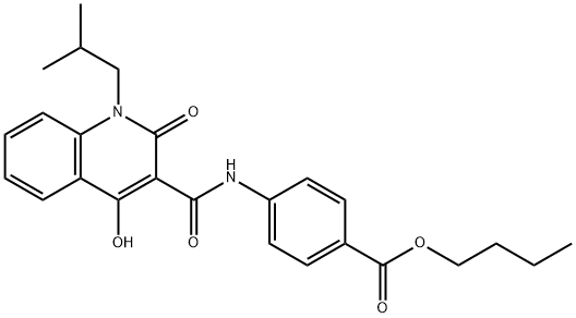 butyl 4-({[4-hydroxy-1-(2-methylpropyl)-2-oxo-1,2-dihydroquinolin-3-yl]carbonyl}amino)benzoate,331963-08-7,结构式