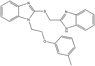 2-[(1H-benzimidazol-2-ylmethyl)sulfanyl]-1-[2-(3-methylphenoxy)ethyl]-1H-benzimidazole,331964-08-0,结构式
